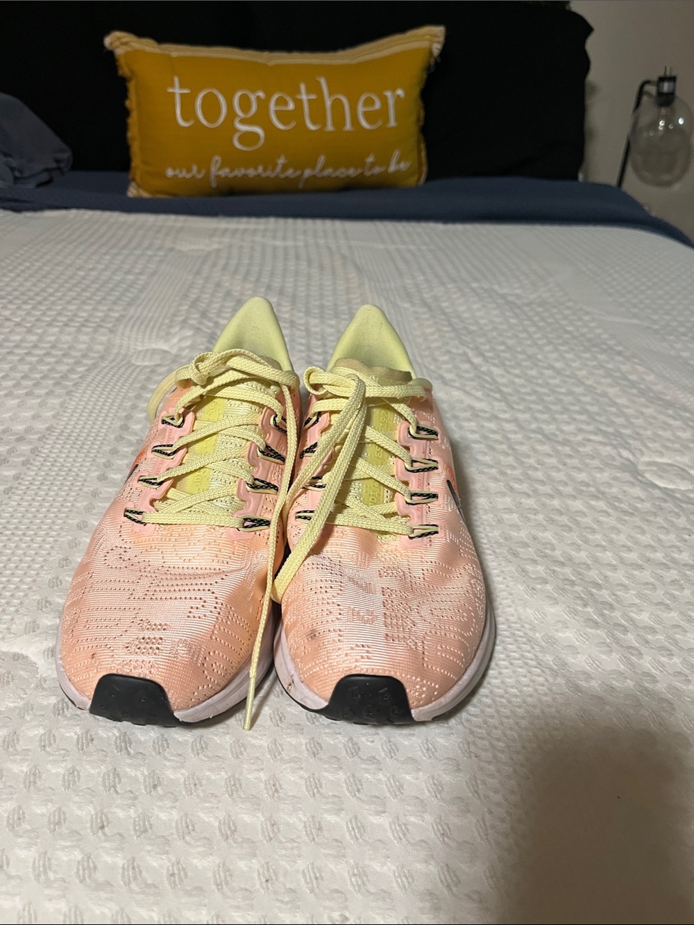 Nike Women's Pink and Yellow Running Sneakers